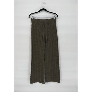 Aerie Crochet Knit Pants‎ Women M Olive Green Boho, Beachy, Coastal, Cottagecore